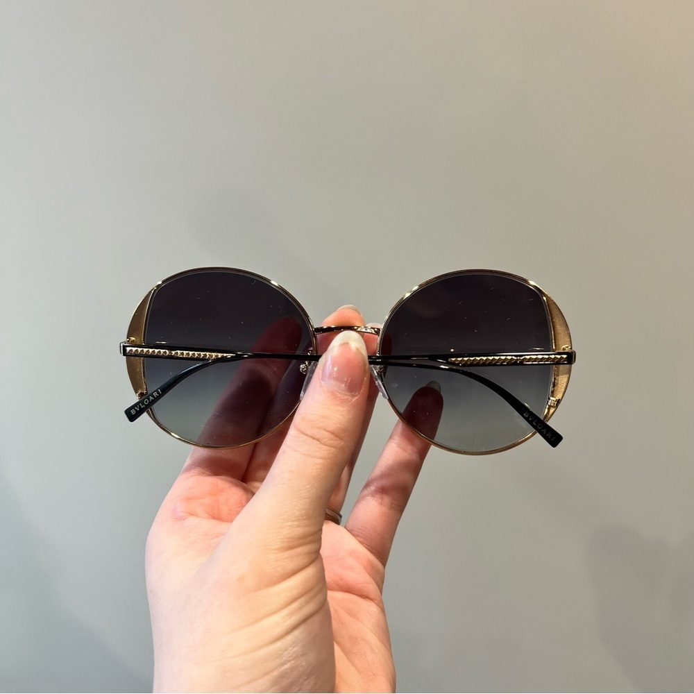BVLGARI Black Round Sunglasses - Picture 5 of 9